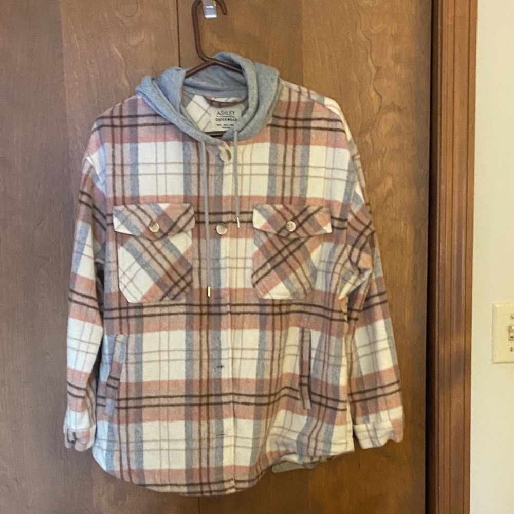 Ashley By 26 International Plaid Jacket with Hood